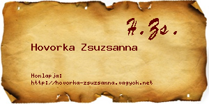 Hovorka Zsuzsanna névjegykártya
